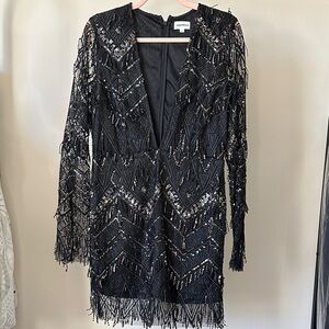 Superdown Nia Sequin Fringe Dress